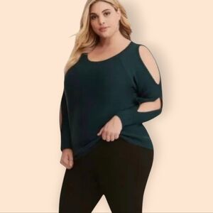 NEW Torrid Split Sleeve Cold Shoulder Knit Sweater